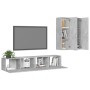 TV-Wohnzimmermöbel-Set, 4-teilig, Betongrau, Holzwerkstoff von vidaXL, TV-Möbel - Ref: Foro24-3079106, Preis: 170,61 €, Rabat...