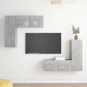Set mit 4 Stück Holzwerkstoff TV-Möbel Beton grau von vidaXL, TV-Möbel - Ref: Foro24-3079109, Preis: 165,56 €, Rabatt: %
