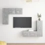 Set mit 4 Stück Holzwerkstoff TV-Möbel Beton grau von vidaXL, TV-Möbel - Ref: Foro24-3079109, Preis: 165,56 €, Rabatt: %