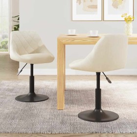 Sillas de comedor giratorias 2 uds terciopelo crema