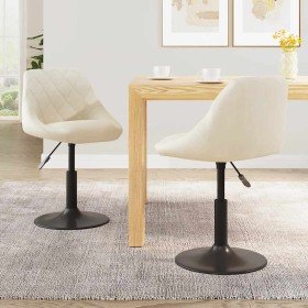 Sillas de comedor giratorias 2 uds terciopelo crema Sillas de comedor giratorias 2 uds terciopelo crema