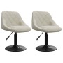 Sillas de comedor giratorias 2 uds terciopelo crema
