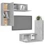 Set mit 4 Stück Holzwerkstoff TV-Möbel Beton grau von vidaXL, TV-Möbel - Ref: Foro24-3079109, Preis: 165,56 €, Rabatt: %