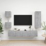 Set muebles de salón TV 5 pzas madera ingeniería gris hormigón de vidaXL, Muebles TV - Ref: Foro24-3079116, Precio: 160,72 €,...