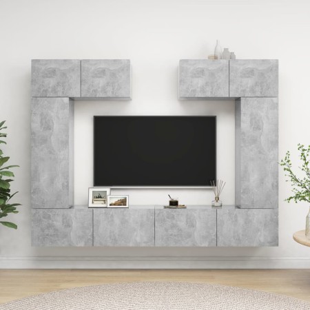 TV-Wohnzimmermöbel-Set, 6-teilig, Betongrau, Holzwerkstoff von vidaXL, TV-Möbel - Ref: Foro24-3079119, Preis: 266,02 €, Rabat...