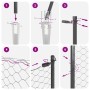 Reja con postes Gris 0.5 x 50 m Acero recubierto de PVC