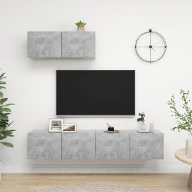 3 Stück Holzwerkstoff Wohnzimmermöbel Set Beton Grau von vidaXL, TV-Möbel - Ref: Foro24-3079121, Preis: 114,41 €, Rabatt: %