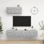 3 Stück Holzwerkstoff Wohnzimmermöbel Set Beton Grau von vidaXL, TV-Möbel - Ref: Foro24-3079121, Preis: 104,98 €, Rabatt: %