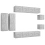 TV-Wohnzimmermöbel-Set, 8-teilig, Betongrau, Holzwerkstoff von vidaXL, TV-Möbel - Ref: Foro24-3079125, Preis: 282,04 €, Rabat...