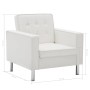 Sillón blanco 75x70x75 cm piel sintética
