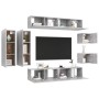 TV-Wohnzimmermöbel-Set, 8-teilig, Betongrau, Holzwerkstoff von vidaXL, TV-Möbel - Ref: Foro24-3079125, Preis: 282,04 €, Rabat...