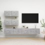 Wohnzimmermöbel-Set TV 4-teilig aus grauem Beton-Ingenieurholz von vidaXL, TV-Möbel - Ref: Foro24-3079131, Preis: 171,26 €, R...