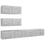Wohnzimmermöbel-Set TV 4-teilig aus grauem Beton-Ingenieurholz von vidaXL, TV-Möbel - Ref: Foro24-3079131, Preis: 166,73 €, R...