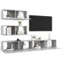 Wohnzimmermöbel-Set TV 4-teilig aus grauem Beton-Ingenieurholz von vidaXL, TV-Möbel - Ref: Foro24-3079131, Preis: 166,73 €, R...