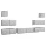 Wohnzimmermöbel-Set 7-teilig betongraues Holzwerkstoff von vidaXL, TV-Möbel - Ref: Foro24-3079133, Preis: 225,96 €, Rabatt: %