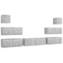 Wohnzimmermöbel-Set 7-teilig betongraues Holzwerkstoff von vidaXL, TV-Möbel - Ref: Foro24-3079133, Preis: 235,64 €, Rabatt: %