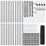 Reja con postes Gris 0.6 x 50 m Acero recubierto de PVC