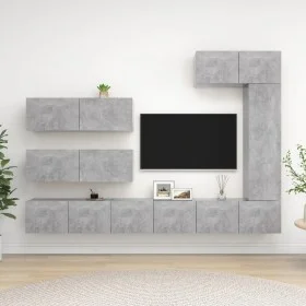 Set muebles de salón TV 7 pzas madera ingeniería gris hormigón de vidaXL, Muebles TV - Ref: Foro24-3079137, Precio: 335,64 €,...