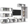 Set muebles de salón TV 7 pzas madera ingeniería gris hormigón de vidaXL, Muebles TV - Ref: Foro24-3079137, Precio: 346,24 €,...