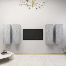 Living room furniture set 4 pieces concrete gray 30.5x30x90 cm by vidaXL, TV Furniture - Ref: Foro24-3079161, Price: 202,24 €...