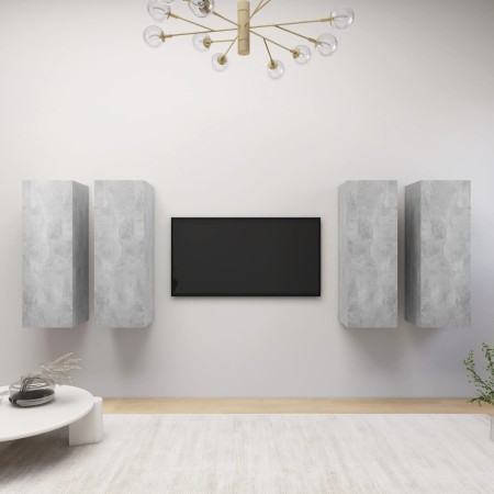 Wohnzimmermöbel 4 Stück Beton grau 30,5x30x90 cm von vidaXL, TV-Möbel - Ref: Foro24-3079161, Preis: 206,33 €, Rabatt: %