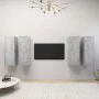 Muebles de salón 4 pzas gris hormigón 30,5x30x90 cm de vidaXL, Muebles TV - Ref: Foro24-3079161, Precio: 202,24 €, Descuento: %