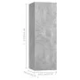 Muebles de salón 4 pzas gris hormigón 30,5x30x90 cm de vidaXL, Muebles TV - Ref: Foro24-3079161, Precio: 202,24 €, Descuento: %