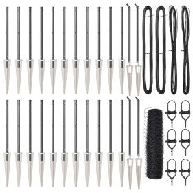 Reja con postes Gris 1 x 50 m Acero recubierto de PVC