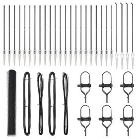 Reja con postes Gris 1.2 x 50 m Acero recubierto de PVC