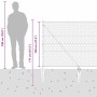 Reja con postes Gris 1.2 x 50 m Acero recubierto de PVC