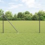 Reja con postes Gris 1.2 x 50 m Acero recubierto de PVC