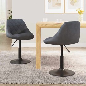 Sillas de comedor giratorias 2 unidades terciopelo gris oscuro
