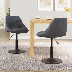 Sillas de comedor giratorias 2 unidades terciopelo gris oscuro Sillas de comedor giratorias 2 unidades terciopelo gris oscuro