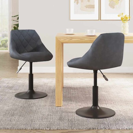 Sillas de comedor giratorias 2 unidades terciopelo gris oscuro