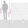Reja con postes Gris 1.5 x 50 m Acero recubierto de PVC