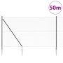 Reja con postes Gris 1.6 x 50 m Acero recubierto de PVC