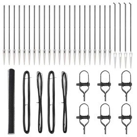 Reja con postes Gris 1.6 x 50 m Acero recubierto de PVC