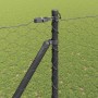 Reja con postes Gris 1.6 x 50 m Acero recubierto de PVC