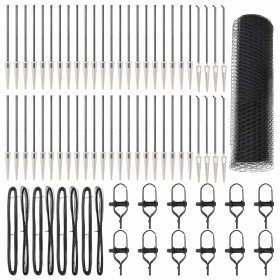 Reja con postes Gris 0.4 x 100 m Acero recubierto de PVC Reja con postes Gris 0.4 x 100 m Acero recubierto de PVC