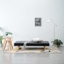 Sofá cama de cuero sintético negro