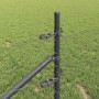 Reja con postes Gris 0.5 x 100 m Acero recubierto de PVC