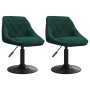 Sillas de comedor giratorias 2 unidades terciopelo verde oscuro