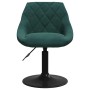 Sillas de comedor giratorias 2 unidades terciopelo verde oscuro