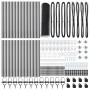 Reja con postes Gris 1 x 100 m Acero recubierto de PVC