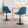 Sillas de comedor giratorias 2 uds terciopelo azul