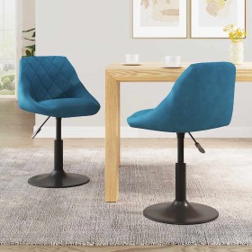 Sillas de comedor giratorias 2 uds terciopelo azul