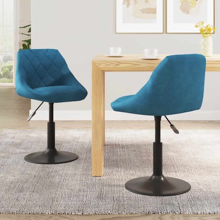 Sillas de comedor giratorias 2 uds terciopelo azul