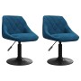 Sillas de comedor giratorias 2 uds terciopelo azul