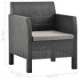 Garden chairs with cushions 2 units PP rattan anthracite gray by vidaXL, Garden chairs - Ref: Foro24-3079666, Price: 180,30 €...