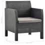 Gartenstühle mit Kissen 2 Stück PP Rattan Anthrazitgrau von vidaXL, Gartenstühle - Ref: Foro24-3079666, Preis: 183,35 €, Raba...